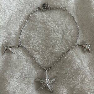 Touchstone Crystal Silver Charm Anklet